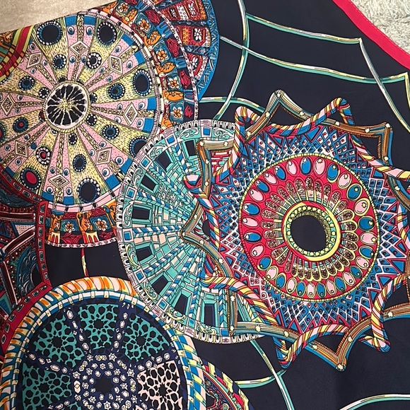 Vibrant Mandala Print silk Scarf - Picture 5 of 8